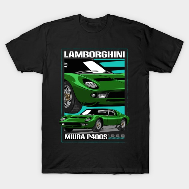 Classic Miura Exotic Car T-Shirt by milatees
